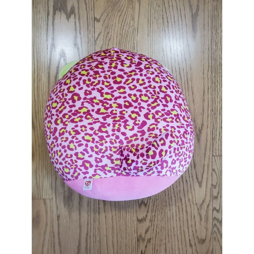 Super Soft TY Squish a Boos 2021 LAINEY Pink Leopard Cushion Pillow 12” Clean